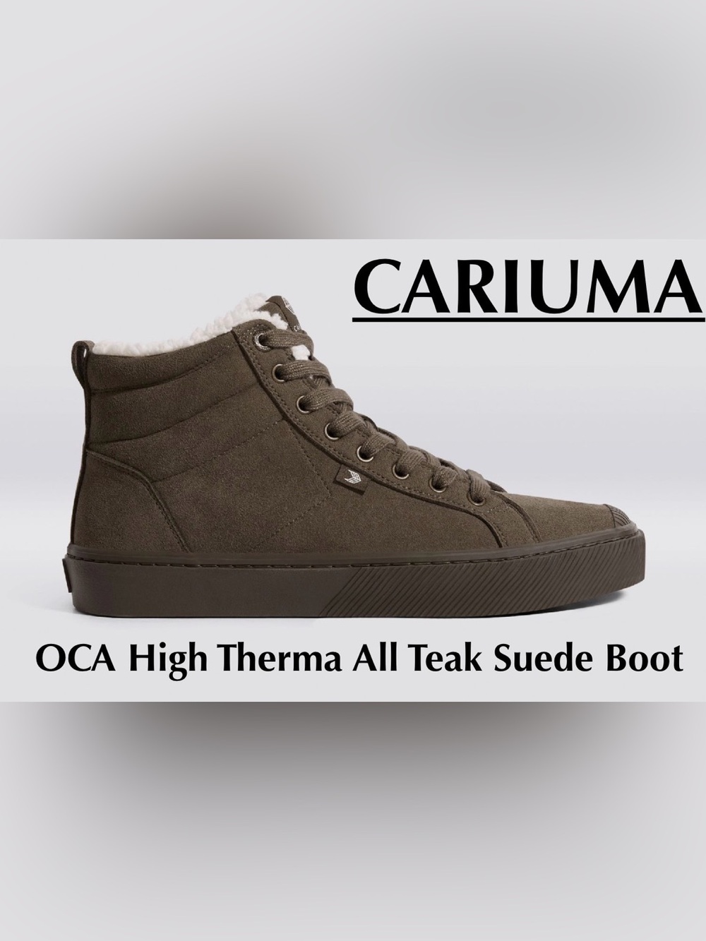 🆕 CARIUMA OCA Therma High Suede Sneaker Boots Teak Brown NIB Men 10 / Women 11.5